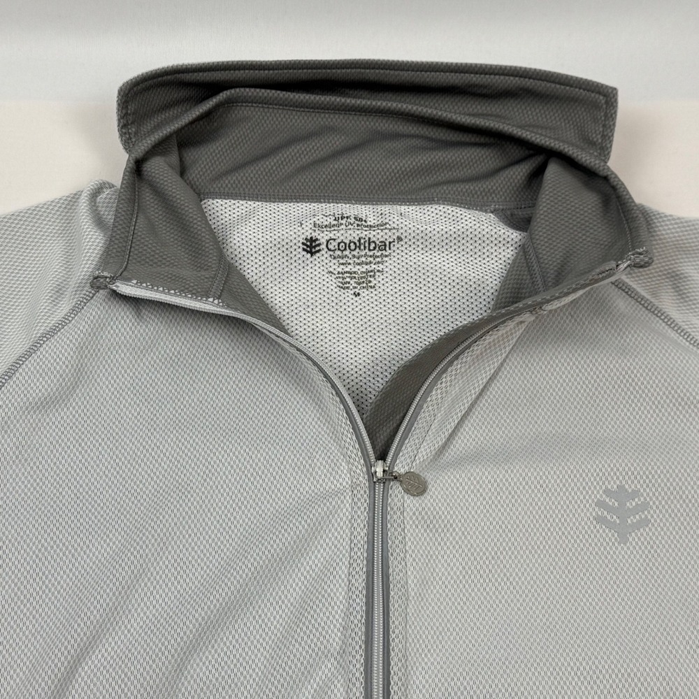 Coolibar Mens UPF 50+ Cycling Jacket Full Zip Sun Protection‎ Grey Size M - Picture 4 of 12